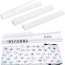 Mahjong Racks with Pushers, White Wooden American Mahjong Tile Pushers and Racks Set of 4, Mahjong Accessories (19.68 Inches), 19.68" L x 2.55" W x 1.06" H