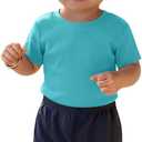 LessonZoo Toddler Boys' Ribbed Shirts | Short Sleeve T-Shirts, Ribbed Knit, Crew Neck, Summer, Stretchy, Cute, Solid, Basic, Baby Boys' Clothes, for Kids Ages, 5T