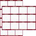 24" x 36" SwiftGlimpse 2026-2027 Academic Wall Calendar, Erasable, Large, Wet & Dry Erase Laminated, Reversible, Yearly Planner, JULY 2026 to JUNE 2027 ONLY, Maroon
