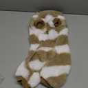 Dog Sweater Clothes Fleece Woolen Winter Warm Sweat Shirt 4 Legs Jumpsuit Pajamas Rainbow Stripe Sweater for Small Dog Medium Cat Khaki L (Large (Back length: 10.6 Inches))