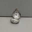 Smooth Pocket Watch Alloy Steel Quartz Roman/Arabic Numerals with 37cm Chain for Father's Day Xmas Best Gifts