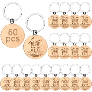 Fumete 50 Pcs Employee Appreciation Inspirational Keychain Customer Service Week 2025 Thank You Gift for Teacher Coworker (Team Style)