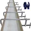 4-Pack 12"(300x80mm) F Clamp w/ 3" Throat Depth, Bar Size 5/8"x5/16", 600LB Clamping Force, Drop Forged Steel Bar Clamps for Wood, Metal, Pipe, Welding and DIY Projects