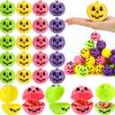 Lallisa 120 Pcs Halloween Pumpkin Containers Plastic Storage Box Case Bulk, Mini Pumpkin Egg Candy Gift Bucket for Halloween Trick Treat Decoration Party Supplies(Neon)