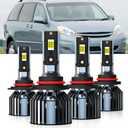 Compatible with Toyota Sienna 2004 2005 2006 2007 2008 2009 2010, 9005 High and 9006 Low Beam Combo Light Bulbs, Pack of 4