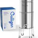 Culligan MaxClear 2.25 Gallon Gravity Water Filter System, Brushed Stainless-Steel Countertop Water Filter NSF/ANSI Certified to Reduce Microplastics, Lead & Total PFAS, with 2 Ceramic Filters