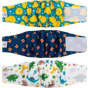 CuteBone Belly Wrap Male Dog Washable Puppy Diapers Reusable Doggie Diapers XSmall 3pcs a Pack DM02XS