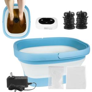Ionic Foot Bath Detox Machine, Ionic Foot Spa to Remove Toxins with 2 Arrays, 80 Disposable Foot Bath Liners, Detoxification Sea Aalt, Durable Folding Bathtub - Gift for Women & Men