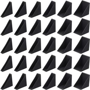 BENECREAT 36Pcs 6 Sizes Triangle Protector Translucent Plastic Corner Guards Covers Proofing Edge Protector for Picture Frame Mirror Ceramic Glass Transparent Protection, Black