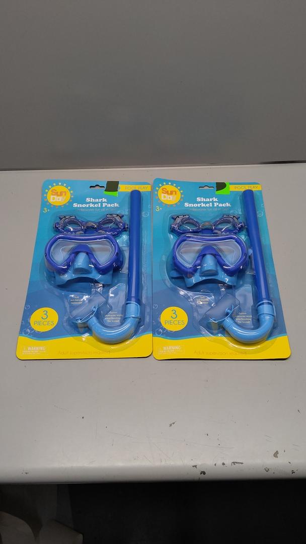 2 PCs Kids Swimming Studying Anti-Fog Goggles Diving Mask Snorkel Set