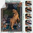 Yinhua Tiger Rug 8x10, Boho Washable Living Room Rug Non Slip, Large Vintage Soft Animal Print Floor Carpet, Low Pile Bohemian Rugs for Bedroom Dining Room Under Table Home Office