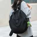 NOTAG Casual Backpack Purse for Women Shoulder Bag Waterproof Nylon Anti-theft Large Purse Shoulder Hobo Bags Travel Work (Black-S) (Black)