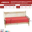 5" Outdoor Bench Cushion with Handle, Water Fade Resistant Indoor, 42"x18"x5", Red