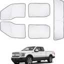 T TGBROS Windshield Sun Shade for Ford F150 2015-2020 Car Window Shades Thicken UV Block and Blackout Privacy Foldable Sunshades 5PCS Accessories Keep Cool Sun Visor Covers