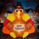 Thanksgiving Inflatables Turkey Outdoor, 6 FT Thanksgiving Blow Up Turkeys with LED Lights Built-in for Holiday, Party, Yard, Lawn, Garden, Outside