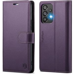 FLIPALM for Samsung Galaxy A53 5G Wallet Case with RFID Blocking Credit Card Holder, PU Leather Folio Flip Kickstand Protective Shockproof Cover Women Men for Samsung A53 Phone case(Purple)