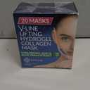 STYLIA V Line Lifting Collagen Face Mask - Lift, Firm & Contour Jawline - Double Chin Strap with Hyaluronic Acid & Aloe Vera - Hydrating Neck & Face Tightening Mask - Chin Strap for Sleeping - 20PC