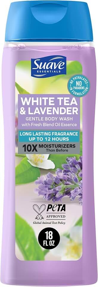 Suave, Body Wash White Tea & Lavender, 18 Fl Oz 6 pcs