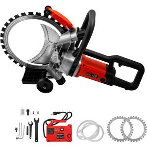 3200W 110V 16 inch Electric Concrete Ring Cutting Saw, Max Cutting Depth 11.4 inch with 2 Blades & Smart Water Pump, Power Circular Saws Brick Walls, Cement Blocks and Marble