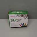 PREXTEX Multicolored Christmas Lights with Green Wire, 60 Feet, 300 Lights, Colorful String Lights Indoor or Outdoor - Incandescent String Lighting for Christmas Tree Decorations for Fences and Patios