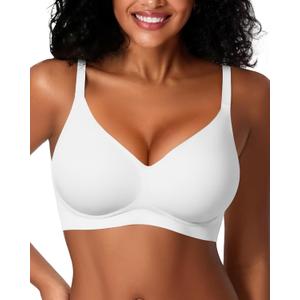 Women Wireless Jelly Bras Seamless Comfort Push Up No Underwire Support Bralette Full Coverage Everyday Bra (M)