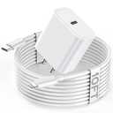 Apple Fast Charger, 10FT Extra Long Fast iPhone Charger Travel Plug Adapter 20W Super Quick Apple Charging USB C Wall Charger Block with 10Foot Lightning Cable Cord for iPhone 14/13/12/11/X/XR/SE/iPad (White)