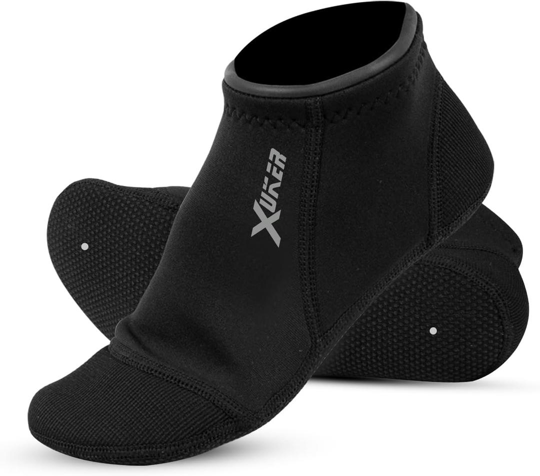 XUKER 3mm Neoprene Fin Socks for Swimming, Snorkeling, Surfing, Diving Blister Prevention All-Day Comfort Water Socks, L