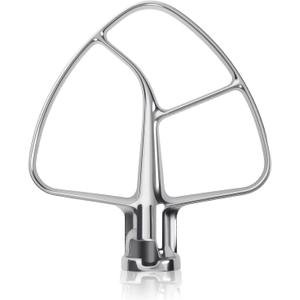 K45B Stainless Steel Flat Beater for Kitchenaid Tilt Head Stand Mixer, Polished Paddle Attachment for KitchenAid Mixer Attachments, Fits 4.5-5 Quart Models, Dishwasher Safe