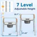 Loyoda Bedside Commode, Bedside Commodes for Seniors with 5.81QT Removable Bucket & Splash Guard, Adjustable Height Potty Chair for Adults, 350 lb Weight Capacity, Easy Cleaning, Tool-Free Assembly