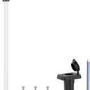 Obcursco Boat Stern Lights, Telescoping Pole 27"-48" LED Anchor Light with Base, 12V Adjustable 3NM 360 Navigation Lighting for Pontoon, Yacht, Bass, and Fishing Boats (27"-48", Silver)