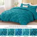 BEDELITE Teal Twin Comforter Set - 2 Peices Boho Pintuck Bedding Comforter Sets, Lightweight Soft & Warm Twin Bedding Sets with 1 Pillowcase for All Season