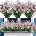Grunyia 20 Bundles Artificial Flowers, Outdoor Indoor UV Resistant Fake Flowers No Fade Faux Plastic Plants Garden Porch Window Box Decoration