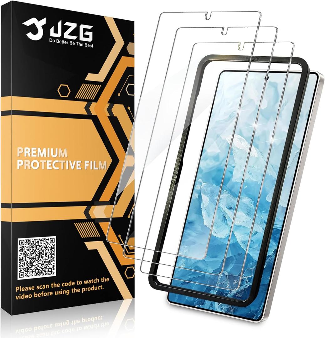 JZG 3 Pack Samsung Galaxy S25 Ultra Screen Protector Tempered Glass, Anti Scratch, High Clarity, Fingerprint Compatible, Alignment Tool, No Bubble