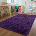 Andecor Shag Area Rug for Living Room, 5x8 Feet Purple Soft Fluffy Indoor Plush Throw Rugs for Bedroom Girls Kids Room Nursery Dorm Home Decor Carpet