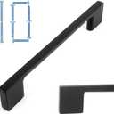 KOOFIZO Wide Foot Cabinet Bar Pull - Black Modern Solid Handle, 5 Inch/128mm Screw Spacing, 10-Pack for Kitchen Cupboard Door, Bedroom Dresser Drawer, Bathroom Wardrobe Hardware