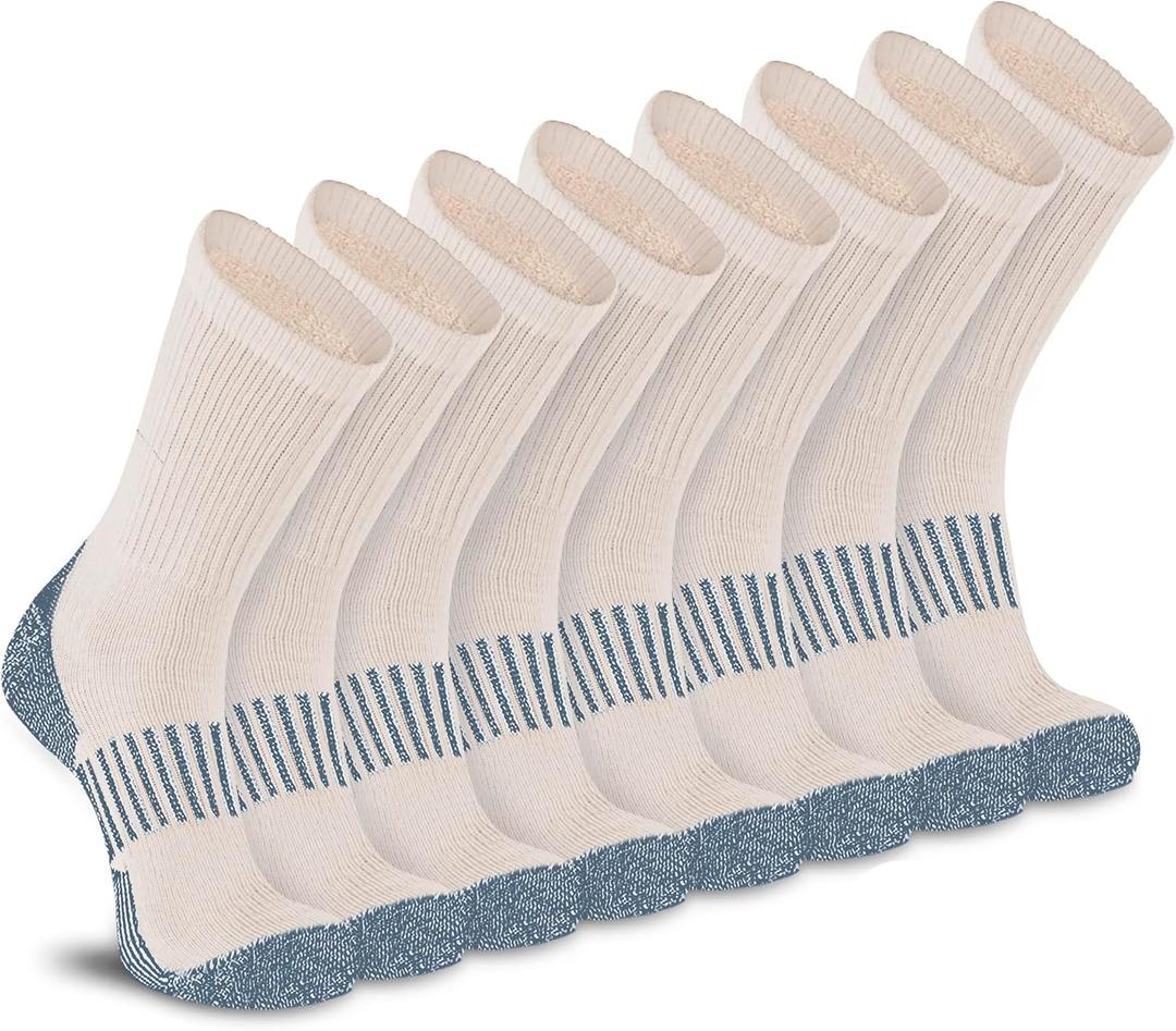 HOT FEET Cozy Wool Blend Kids Socks - Crew Winter Socks for Boys/Girls - 4 Pack (M)