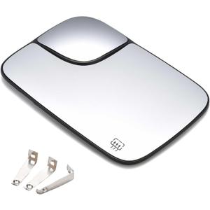 Heated Mirror Glass Left Driver Side Compatible with Dodge Ram 1500 2500 3500 2005 2006 2007 2008 2009 Replace# 5161011AA With Spotter Mirror