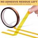 2 x 2 Rolls 10mm x 33m (108FT) Heat Resistant Tape, High Temperature Adhesive Heat Transfer Tape for Sublimation Heat Press Electronic Soldering Masking, No Residue