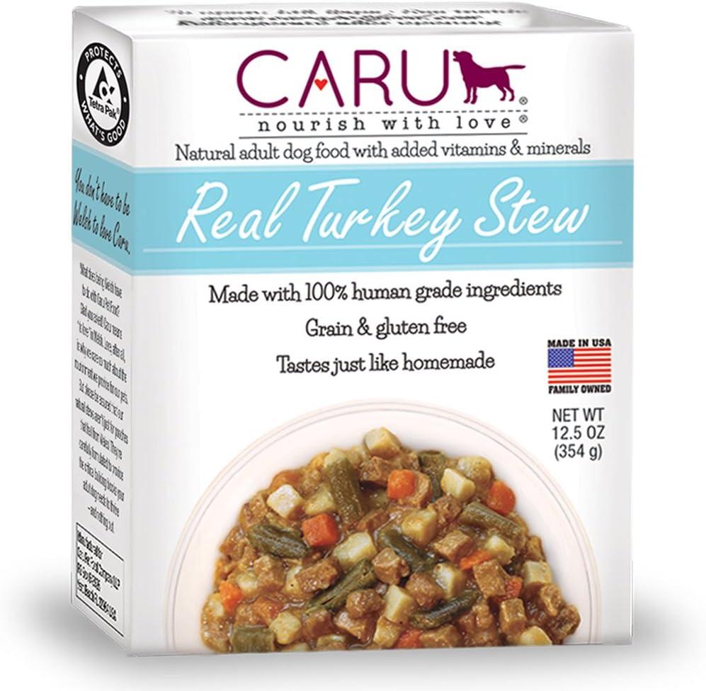 Caru - Real Turkey Stew For Dogs, Natural Adult Wet Dog Food With Added Vitamins And Minerals, Free From Grain, Wheat And Gluten (12.5 Oz) (EXP 01/21/26)