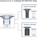 Neodrain 2-Inch PVC Sub Drain, Shower Drain Base, No Hub Shower Drain Base with Rubber Gasket for 2 inch Linear & Square Drain Installation