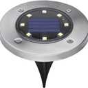BLACK+DECKER Solar-Powered Outdoor Disk Light - 8 Pack (BDSLDK8P)