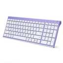 iClever Bluetooth Keyboard Quiet Typing Multi-Device USB-C Rechargeable – Slim Wireless Keyboard for Mac Windows iPad Office, Pack of 26