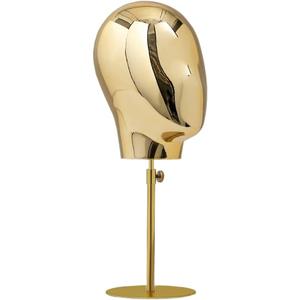 21 Inch Adjustable Mannequin Head Wig Making Head Metal Head Wig Hat Glasses Display with Detachable Stand Vintage Style Holder (Gold)