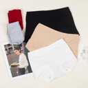 Women's Cotton Boyshorts 4-Pack Mid Rise Boxers Briefs Full Coverage Soft No-Roll Underwear (S-3XL) (Black, M)