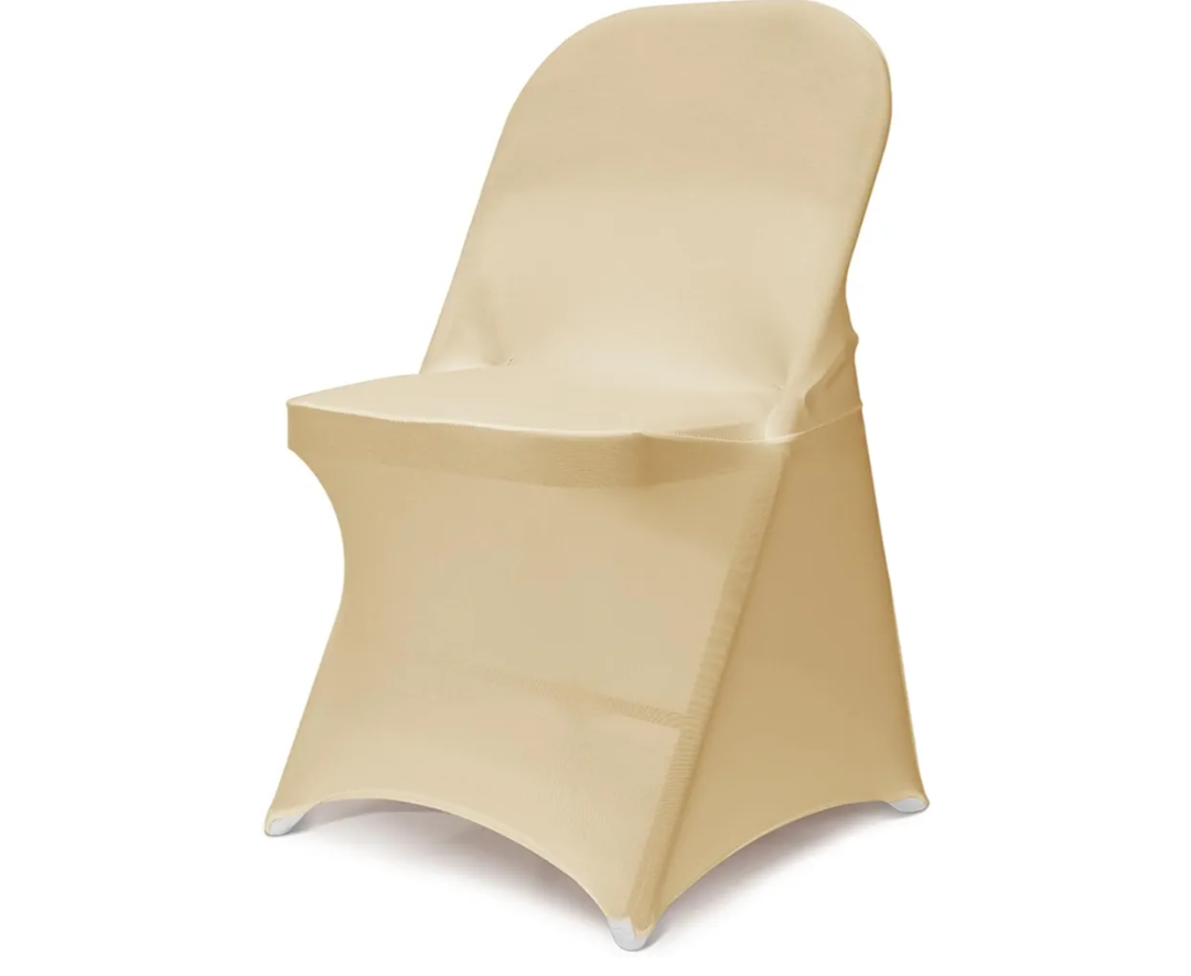 Stretch Folding Chair Covers 30pcs Spandex Chair Covers Protector for Wedding Party Dining Banquet, Washable Universal Fitted Chair Slipcovers for Celebration Birthday (Champagne, 30pcs)