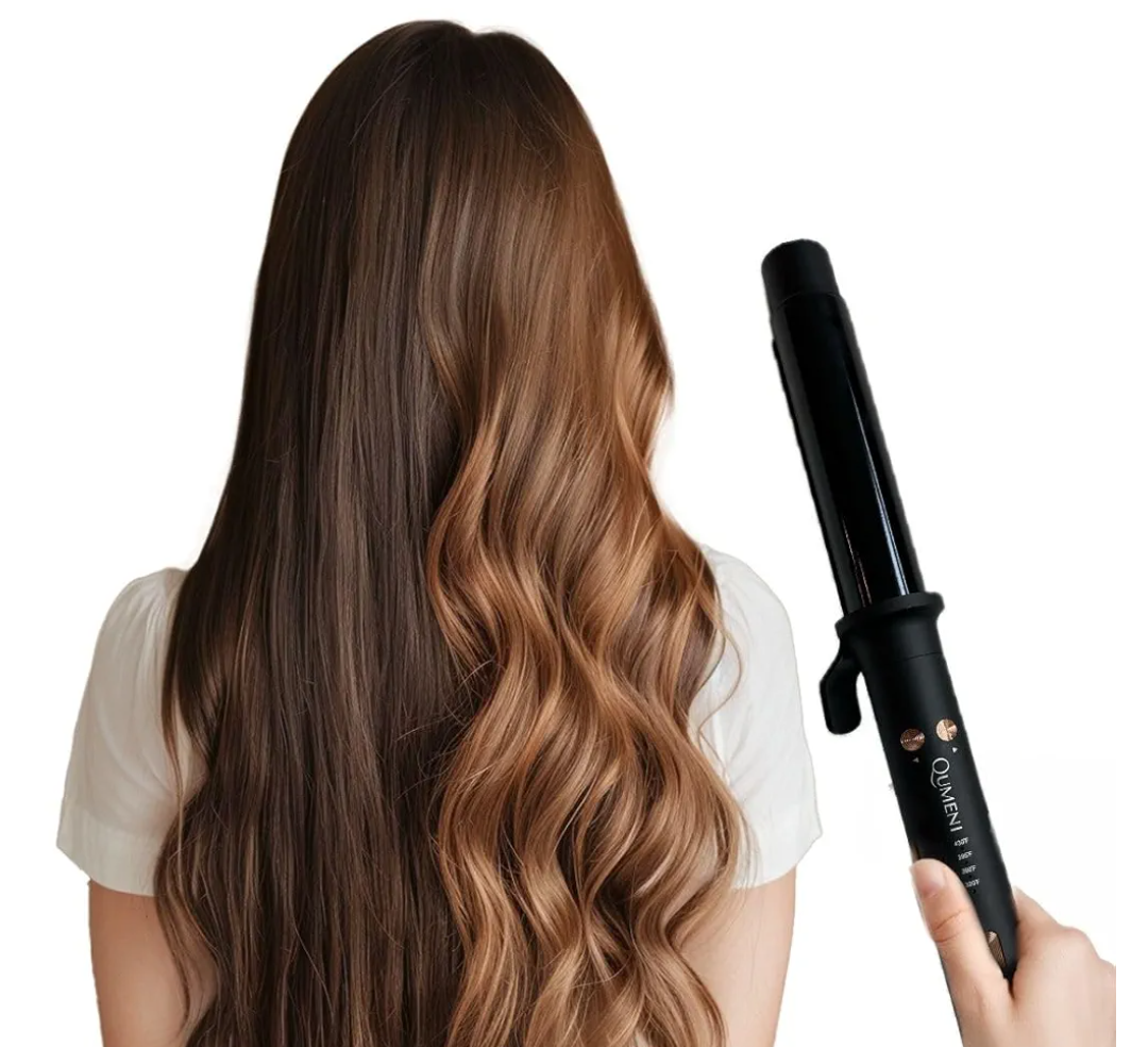 Quemi Auto Curling Iron, Professional Curler with Rotating Bottoms, Regular, Black