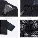 Women's Open Front Bolero Shrug Lightweight Knit Hollow Out Cropped Cardigan (White)