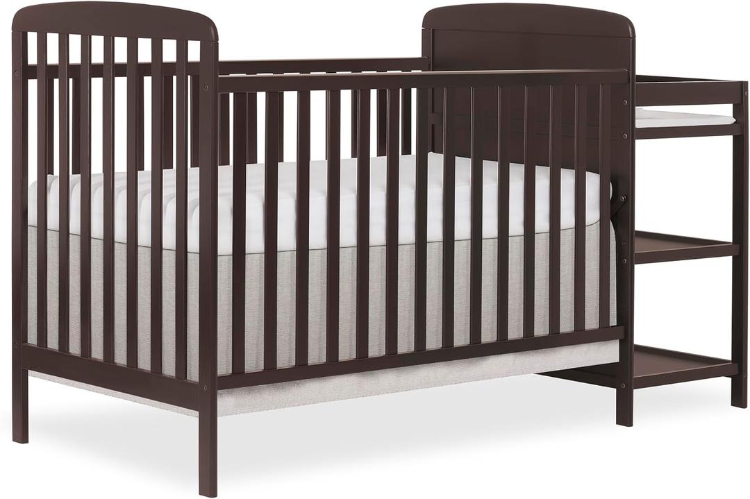 Dream On Me Anna 3-in-1 Convertible Crib and Changer, GREENGUARD Gold, 70.5"L x 30.3"W x 41.8"H