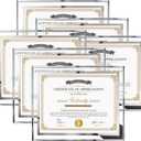 6 x Hoikwo 8.5x11 Picture Frames, 6 Packs Silver Glass Certificate Frames for Document Diploma Award, Only for Tabletop Display Vertically or Horizontally