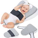 Baby Reflux Pillow for Infant Support Cushion, Soft Cotton Cover, Bedroom, Stroller, Detachable Washable Breathable Bedding Set with Hidden Zipper Milk Anti-spit Pillow for Sleeping/Feeding